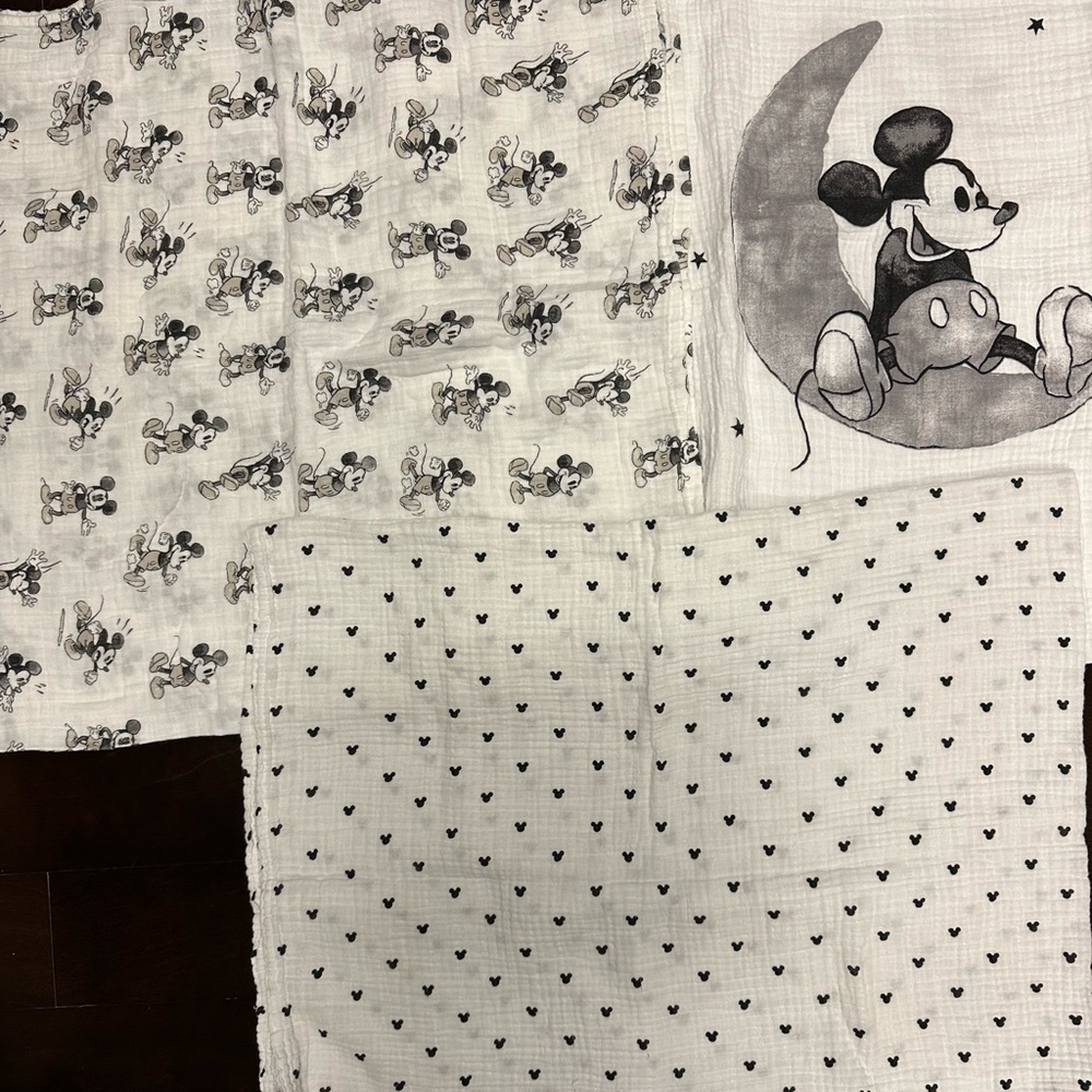 Pottery Barn Kids Mickey Mouse Swaddle Blanket